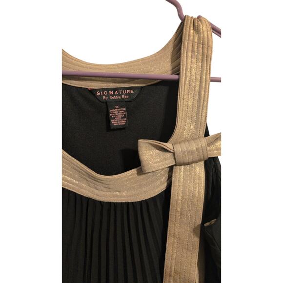 Signature by Robbie Bee Black & Gold Dress – Size 10 - Picture 2 of 3